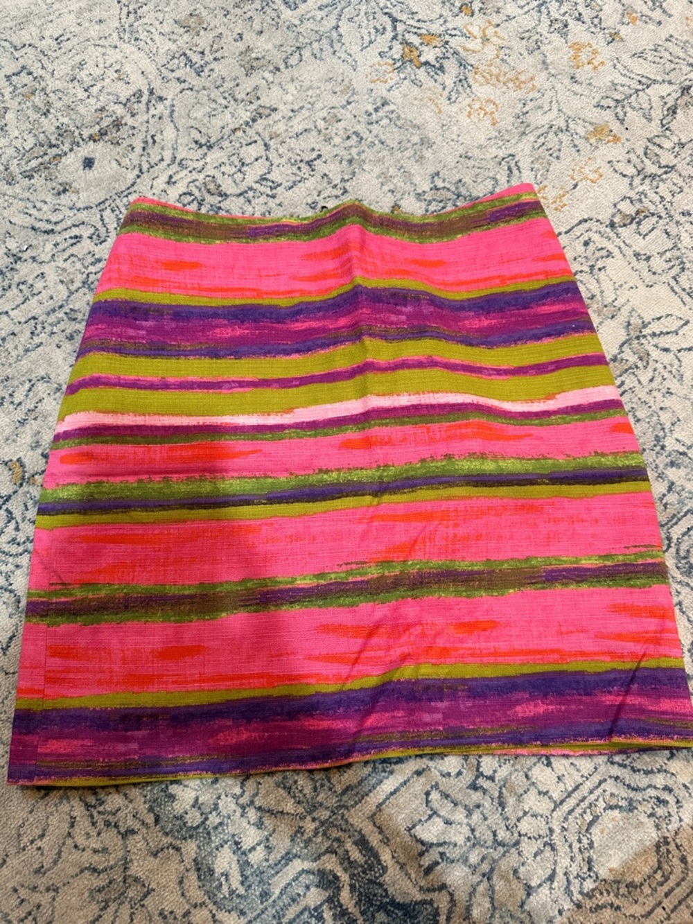 Ann Taylor 2P Pink Purple Green Multistripe Mini Skirt